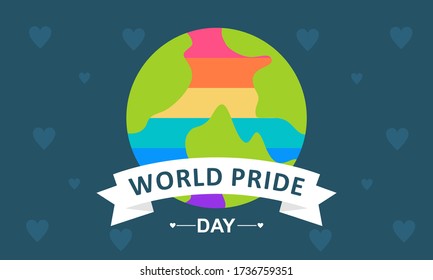 World pride day rainbow background logo vector