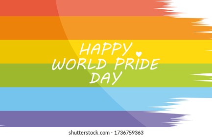 World pride day rainbow background logo vector