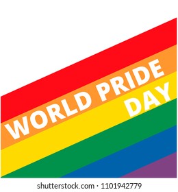 World Pride Day Text Rainbow Background Vector Image
