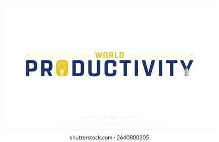 World Productivity Day design on white background, Typographic Design of World Productivity Day, Vector Design of World Productivity Day, World Productivity Day
