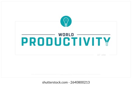 World Productivity Day design on white background, Typographic Design of World Productivity Day, Vector Design of World Productivity Day, World Productivity Day