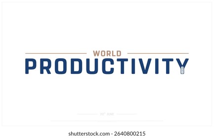 World Productivity Day design on white background, Typographic Design of World Productivity Day, Vector Design of World Productivity Day, World Productivity Day