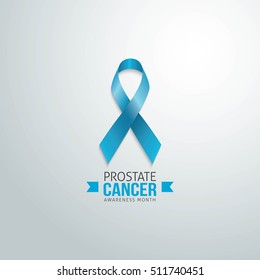 World Prostate Cancer Day. Men healthcare. Awareness Blue Ribbon. Prostate Cancer awareness month. Men healthcare. Vector Illustration