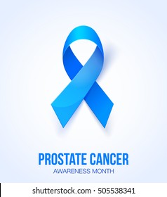 World Prostate Cancer Day Symbol, Blue Ribbon.