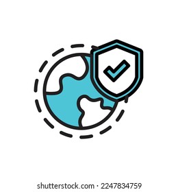 World Protection Icon Vector Illustration