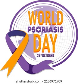 Ilustración del diseño de banderas del Día Mundial de la Psoriasis
