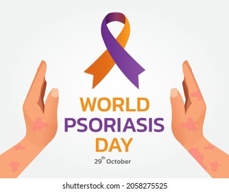 World Psoriasis Day concept. October 29. Psoriasis Awareness Month Vector Illustration.