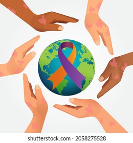 World Psoriasis Day concept. October 29. Psoriasis Awareness Month Vector Illustration.