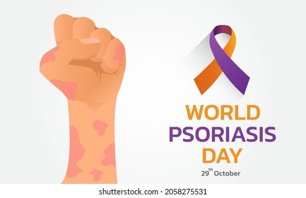 World Psoriasis Day concept. October 29. Psoriasis Awareness Month Vector Illustration.