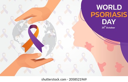 World Psoriasis Day concept. October 29. Psoriasis Awareness Month Vector Illustration.