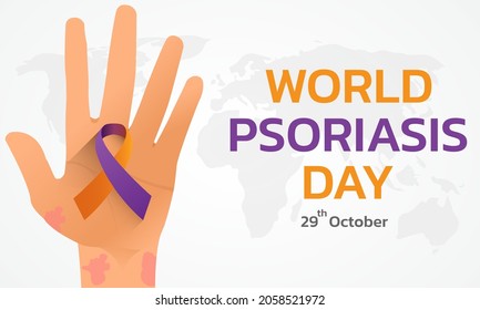 World Psoriasis Day concept. October 29. Psoriasis Awareness Month Vector Illustration.