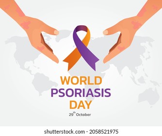 World Psoriasis Day concept. October 29. Psoriasis Awareness Month Vector Illustration.