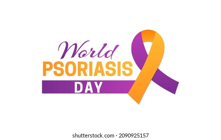 Icono aislado del Día Mundial de la Psoriasis en fondo blanco 
