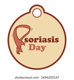 Etiqueta del Día Mundial de la Psoriasis, Ilustración vectorial