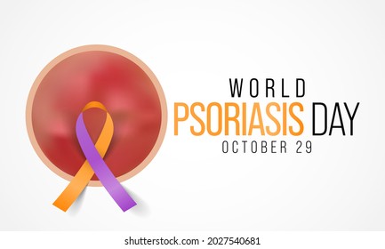 World Psoriasis day is observed every year on October 29, it is a skin condition that causes red, flaky, crusty patches of skin covered with silvery scales. Vector illustration
