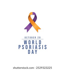 Plantilla de diseño de Vector del Día Mundial de la Psoriasis buena para el uso de la celebración. Día Mundial de la Psoriasis. Cinta de Vector. Diseño plano. EPS 10.