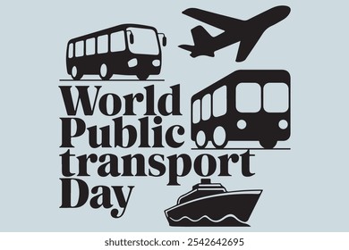 World public transport day vector illustration
