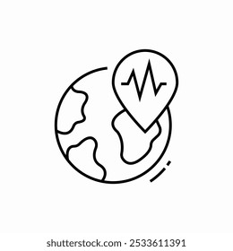 world pulse icon sign vector