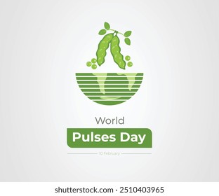 World Pulses Day vector, illustration. Varieties of pulses world map 