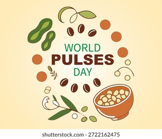 Vector del Día Mundial de las Legumbres, ilustración. Diseño de póster del Día Mundial de las Pulsas, ilustración de diseño de Anuncio del Día Mundial de las Pulsas.