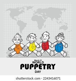 World Puppetry Day, Poster and Banner vector