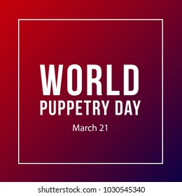 World Puppetry Day Vector Template Design