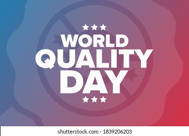 World Quality Day. Second Thursday in November. Holiday concept. Template for background, banner, card, poster with text inscription. Vector EPS10 illustration