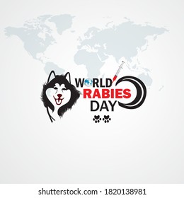 World rabies day. 28 September.vector illustration. Minimalist, Beautiful and simple element design.