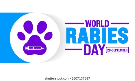 World Rabies day background or banner design template. Holiday concept. Template for background, banner, card, poster, placard, design template with unique shapes with standard color.