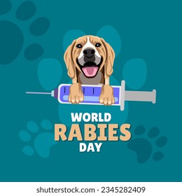 World Rabies Day is celebrated every year on September 28, Social media post, poster. vector illustration