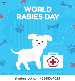 world rabies day design flyer template