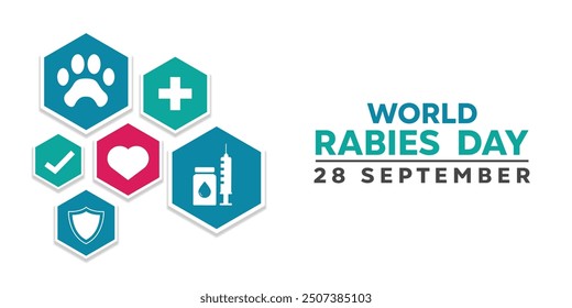 World Rabies Day. Great for cards, banners, posters, social media and more. White background.