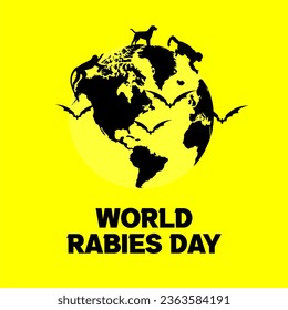 World Rabies Day greeting card banner vector design.