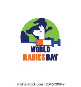 world rabies day logo with white background. vector illustration