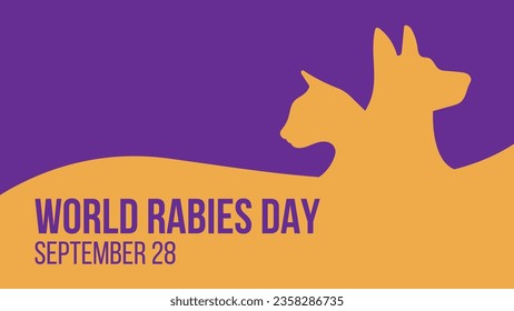 World Rabies Day. September 28. Template for banner, greeting card, poster background. Vector illustration