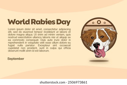 World Rabies Day. September 28. Template for banner, greeting card, poster background. Vector illustration