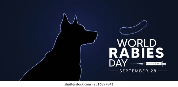 World Rabies Day September 28 vector poster