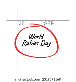 World Rabies Day, September 28 - calendar date.