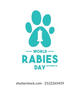 
World Rabies Day. September 28. White background. Eps 10.