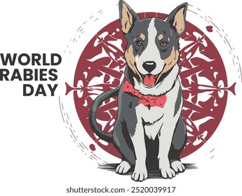 World Rabies Day typography, silhouette vector art illustration 