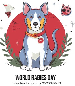 World Rabies Day typography, silhouette vector art illustration 