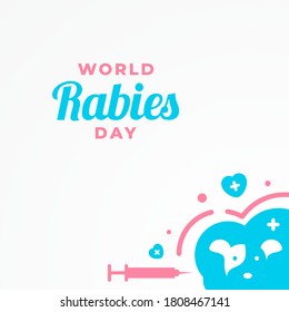Ilustración del diseño de vectores del Día Mundial de la Rabia