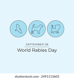 World Rabies Day vector design template good for celebration usage. World Rabies Day design. Continuous line drawing. eps 10.