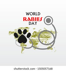 World rabies day vector illustration. 
Minimalist design.