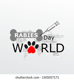 World rabies day vector illustration. 
Minimalist design.