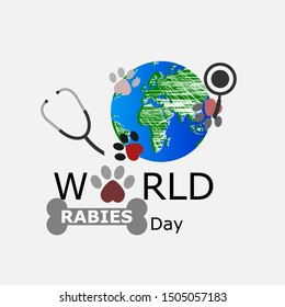 World rabies day vector illustration. 
Minimalist design.
