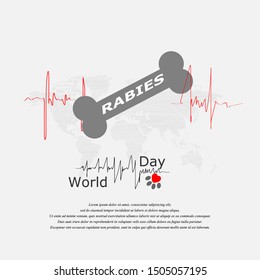 World rabies day vector illustration. 
Minimalist design.