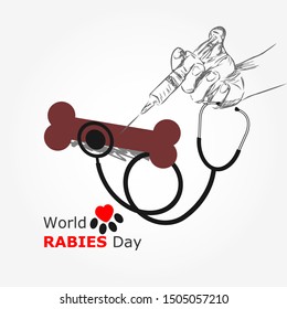 World rabies day vector illustration. 
Minimalist design.
