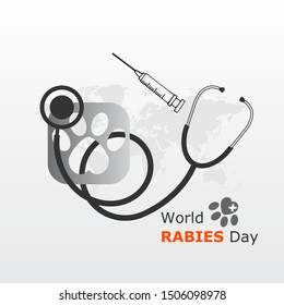 World rabies day vector illustration. 
Minimalist, Beautiful and simple element design.