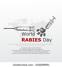 World rabies day vector illustration. 
Minimalist, Beautiful and simple element design.
